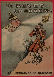 Satirical comic strip 'Los reyes sin corona' (Uncrowned Kings), Ferdinand of Romania, 1918.