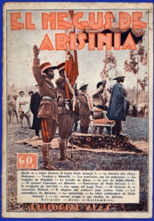 Cover of the book 'Haile Selassie I, Negus of Abyssinia'. Barcelona, 1935.