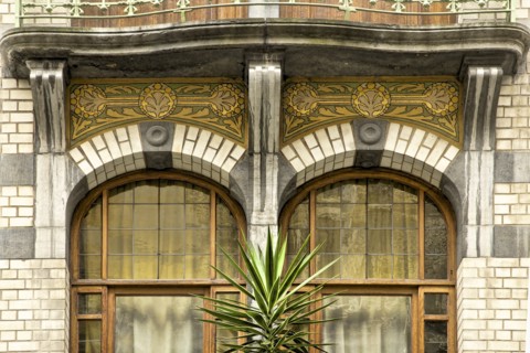 Miscellaneous Brussels art nouveau details, Belgium, c2014-c2017. Artist: Alan John Ainsworth.