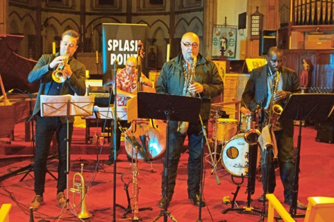 Graeme Flowers, Simon Thorpe, Greg Heath and Jason Yarde, Eastbourne Jazz Festival, 30 Sep 2018. Creator: Brian O'Connor.