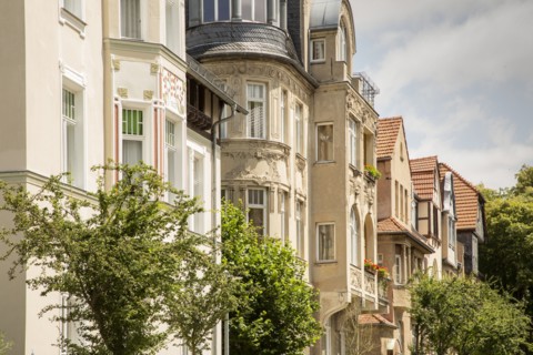 Jugenstil houses, House, Cranachstrasse , Weimar, Germany, 2018. Artist: Alan John Ainsworth.
