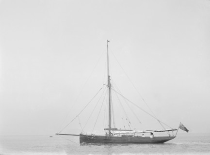 The cutter 'Cymberline' under way by motor. Creator: Kirk & Sons of Cowes.