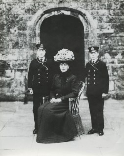 The Princess of Wales with Prince Edward and Prince Albert, Barton Manor, Isle of Wight, 1909. Creator: Kirk & Sons of Cowes.