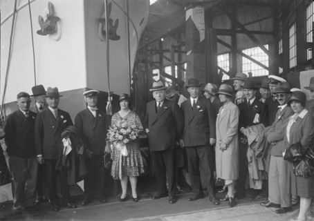 Possibly the launch of the Yugoslavian 'Bakar', J Samuel White and Co, Cowes, Isle of Wight, 1931. Creator: Kirk & Sons of Cowes.