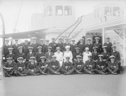 Queen Mary and King George V on board 'HMY Victoria and Albert', 1925. Creator: Kirk & Sons of Cowes.