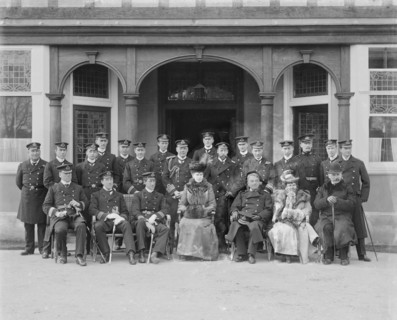 The Prince and Princess of Wales at the Royal Naval College, Osborne, Isle of Wight, c1908. Creator: Kirk & Sons of Cowes.