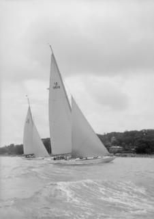 The 12 Metre racing yachts 'Vim' and 'Tomahawk', 1939. Creator: Kirk & Sons of Cowes.
