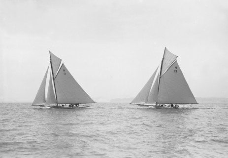 'Ventana' and 'The Truant' racing upwind, 1913. Creator: Kirk & Sons of Cowes.