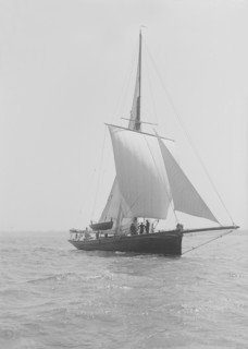 The cutter 'Monara' under sail, 1914. Creator: Kirk & Sons of Cowes.