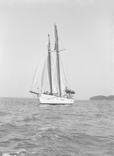 The schooner 'Dwyn-Wen', 1914. Creator: Kirk & Sons of Cowes.