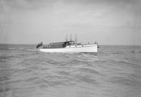 A 45 ft Wolseley cabin launch. Creator: Kirk & Sons of Cowes.