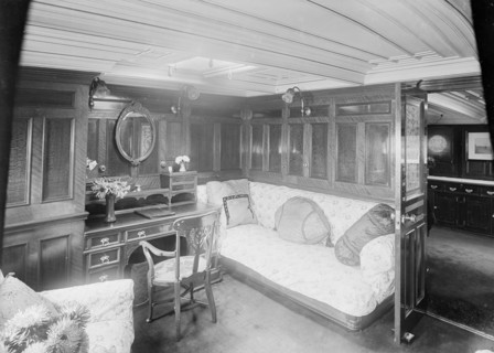 Interior of boudoir on 'Venetia', 1920. Creator: Kirk & Sons of Cowes.