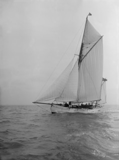 The yawl 'Colleen' under way, 1912. Creator: Kirk & Sons of Cowes.