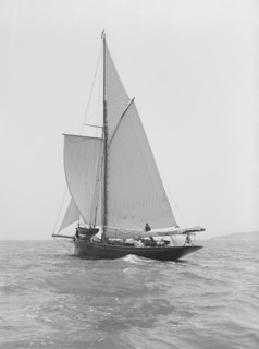The cutter 'Monara' under sail, 1914. Creator: Kirk & Sons of Cowes.
