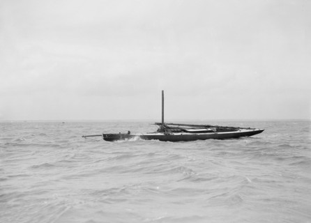 The dismasted sailing yacht 'Doris', 1912. Creator: Kirk & Sons of Cowes.