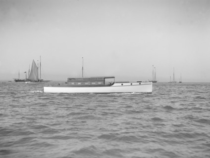 The motor launch 'Cygnet' under way, 1912. Creator: Kirk & Sons of Cowes.