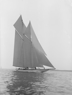 The 380 ton A Class schooner 'Margherita' sailing close-hauled, 1913. Creator: Kirk & Sons of Cowes.