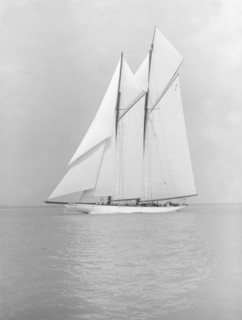 The 380 ton A Class schooner 'Margherita' sailing close-hauled, 1913. Creator: Kirk & Sons of Cowes.