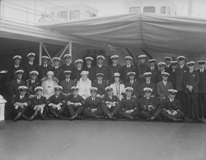 Queen Mary and King George V on board 'HMY Victoria and Albert', 1932. Creator: Kirk & Sons of Cowes.