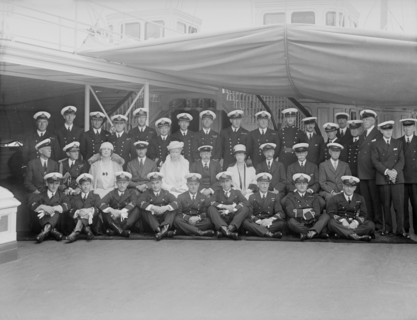 Queen Mary and King George V on board 'HMY Victoria and Albert', 1932. Creator: Kirk & Sons of Cowes.