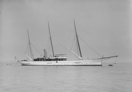 The three mast steam yacht 'Aries', 1911. Creator: Kirk & Sons of Cowes.
