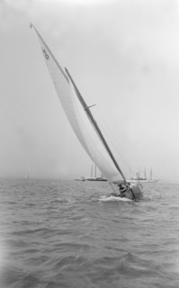 The 6 Metre Class 'The Whim' helmed by C. Rivett-Carmac Esq. Creator: Kirk & Sons of Cowes.