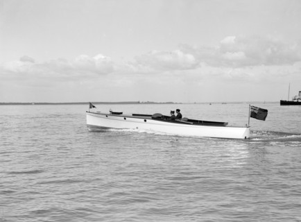 The motor launch 'Wendy' under way, 1913. Creator: Kirk & Sons of Cowes.