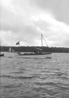 The motorboat 'Maga' under way, 1913. Creator: Kirk & Sons of Cowes.