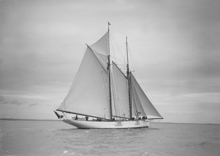 The schooner 'Esma', 1911. Creator: Kirk & Sons of Cowes.