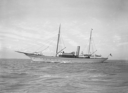 The steam yacht 'Christine' under way, 1911. Creator: Kirk & Sons of Cowes.