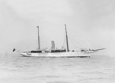 The steam yacht 'Schievan' under way, 1911. Creator: Kirk & Sons of Cowes.