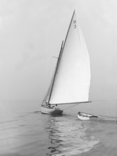 Day out for the 8 Metre class saing yacht 'Windflower' (H3), 1911. Creator: Kirk & Sons of Cowes.