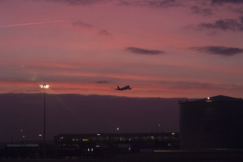 Heathrow, sunset, 2007. Creator: Ethel Davies.