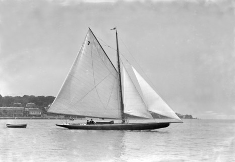 The cutter 'Eve' under sail, 1911. Creator: Kirk & Sons of Cowes.