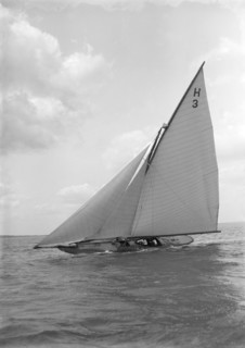 The 8 Metre class cutter 'Windflower' (H3), 1911. Creator: Kirk & Sons of Cowes.