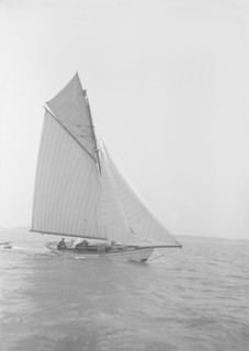 The cutter 'Polestar' under sail, 1911. Creator: Kirk & Sons of Cowes.