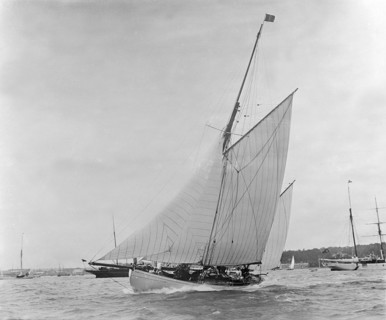 The yawl 'Valentine' under sail, 1909. Creator: Kirk & Sons of Cowes.