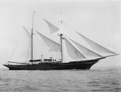 An unknown topsail schooner under way. Creator: Kirk & Sons of Cowes.