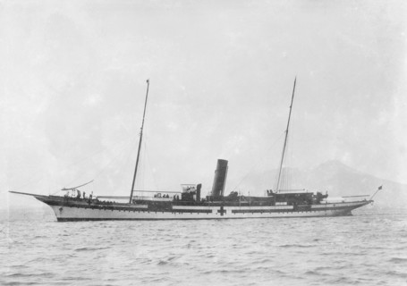 Hospital ship at anchor. Creator: Kirk & Sons of Cowes.