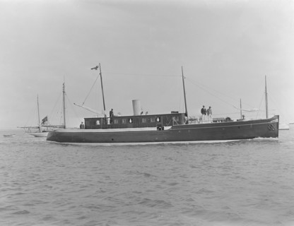The 65 ton motor yacht 'Mairi' under way, 1921. Creator: Kirk & Sons of Cowes.