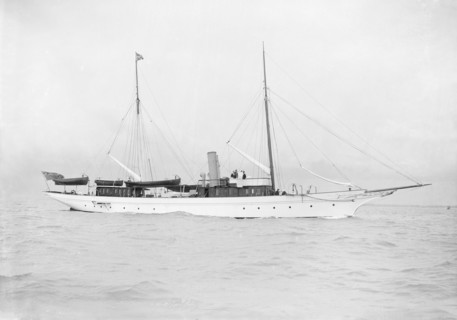 The steam yacht 'Latona' under way, 1912. Creator: Kirk & Sons of Cowes.