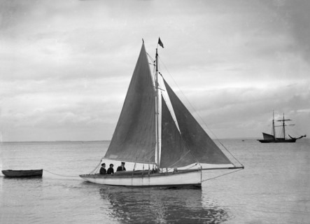 Cutter under sail, 1912. Creator: Kirk & Sons of Cowes.