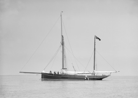 The ketch 'Hoyden' at anchor, 1911. Creator: Kirk & Sons of Cowes.