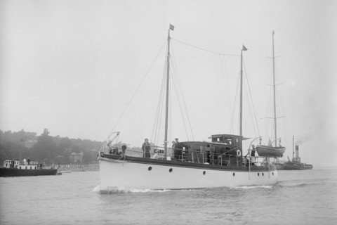 Unknown motor yacht under way, c1937. Creator: Kirk & Sons of Cowes.