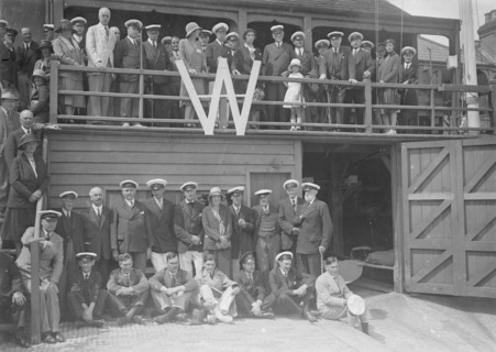 Group portrait with letter 'W', c1935. Creator: Kirk & Sons of Cowes.