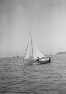 Party sailing on the Earl of Normanton's Cutter, 1911. Creator: Kirk & Sons of Cowes.