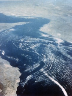 Earth from space - the Gulf of Oman and Strait of Hormuz, second Space Shuttle flight, 1981. Creator: NASA.