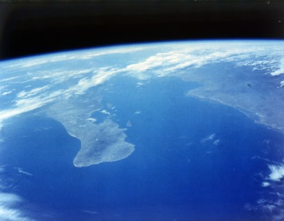 Baja California and the Sea of Cortes, seen from aboard the first Space Shuttle flight, April 1981. Creator: NASA.