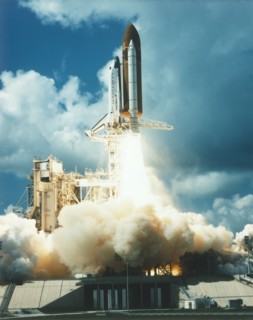 Space Shuttle 'Atlantis' launching from Kennedy Space Center, USA, 1980s. Creator: NASA.