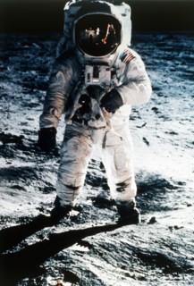 Buzz Aldrin on the Moon, Apollo II mission, July 1969.  Creator: Neil Armstrong.